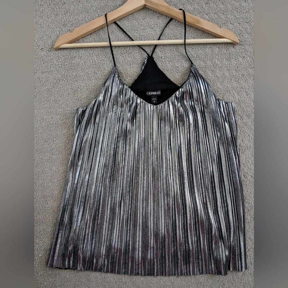 Express Tank Top XS Silver Shimmer